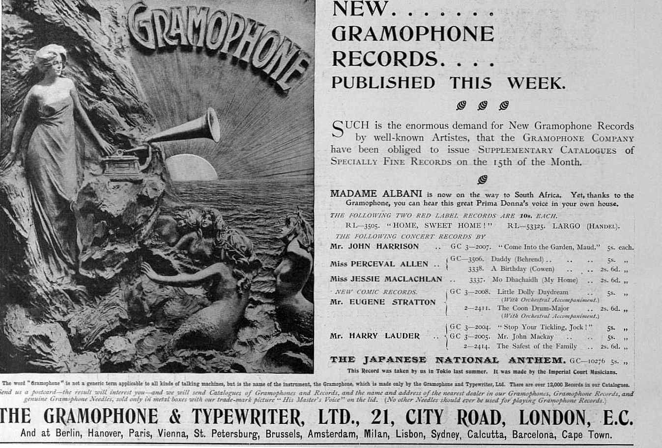 Gramaphone advert